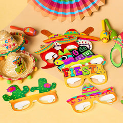 12 Pcs Mexican Fiesta Party Paper Glasses for Cinco de Mayo Decorations