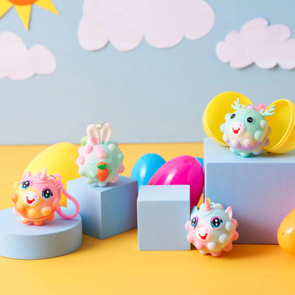 12 Pre-Filled Easter Eggs with Animal Pop Balls for Kids Easter Egg Hunt