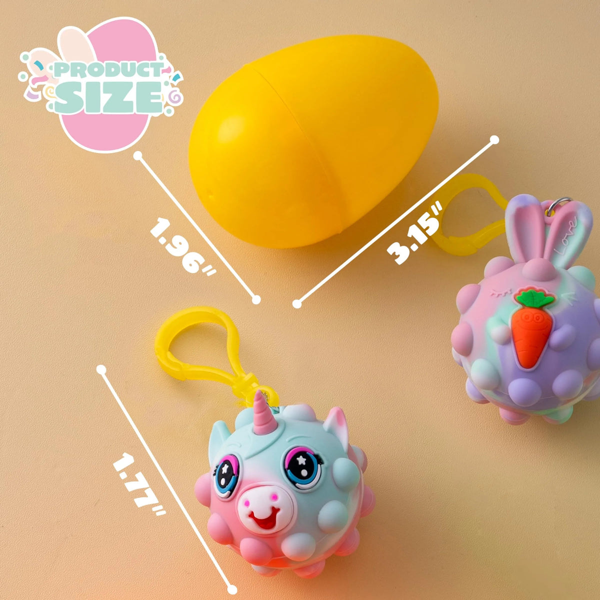 12 Pre-Filled Easter Eggs with Animal Pop Balls for Kids Easter Egg Hunt