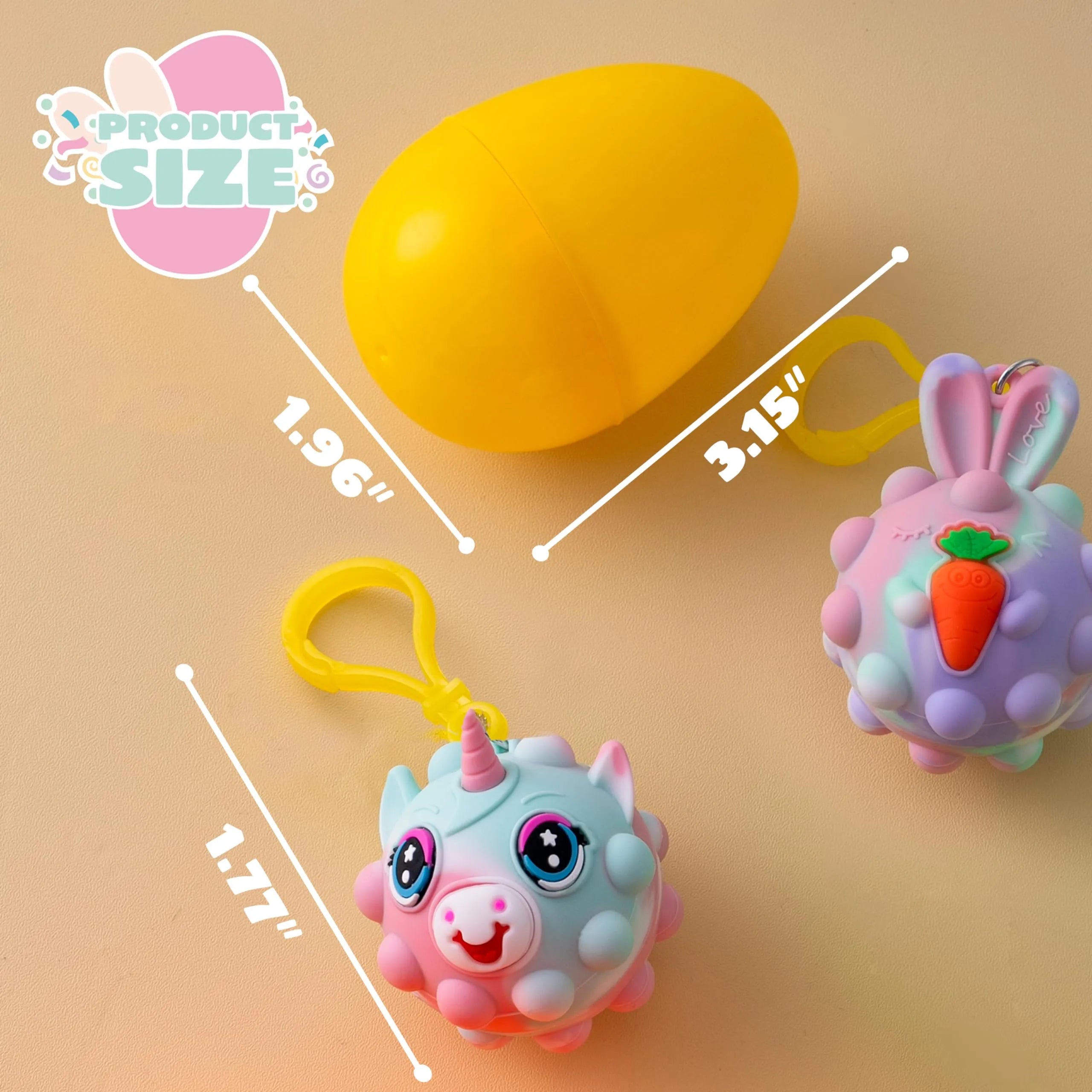 12 Pre-Filled Easter Eggs with Animal Pop Balls for Kids Easter Egg Hunt