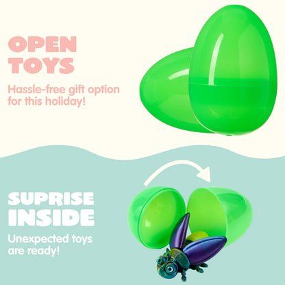 12 Prefilled Easter Eggs with 3D Printed Insect Toys