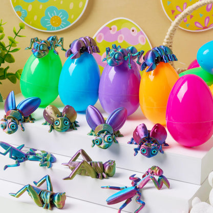 12 Prefilled Easter Eggs with 3D Printed Insect Toys