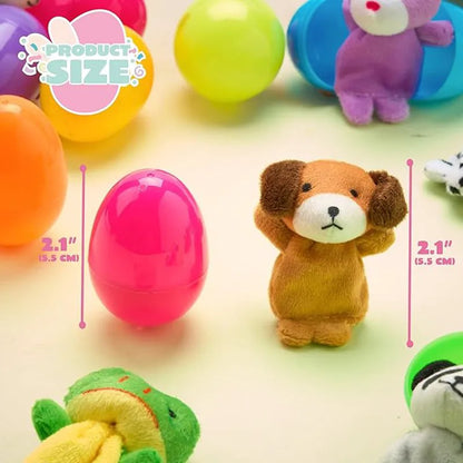 12 Prefilled Easter Eggs with Finger Puppets for Toddlers & Party