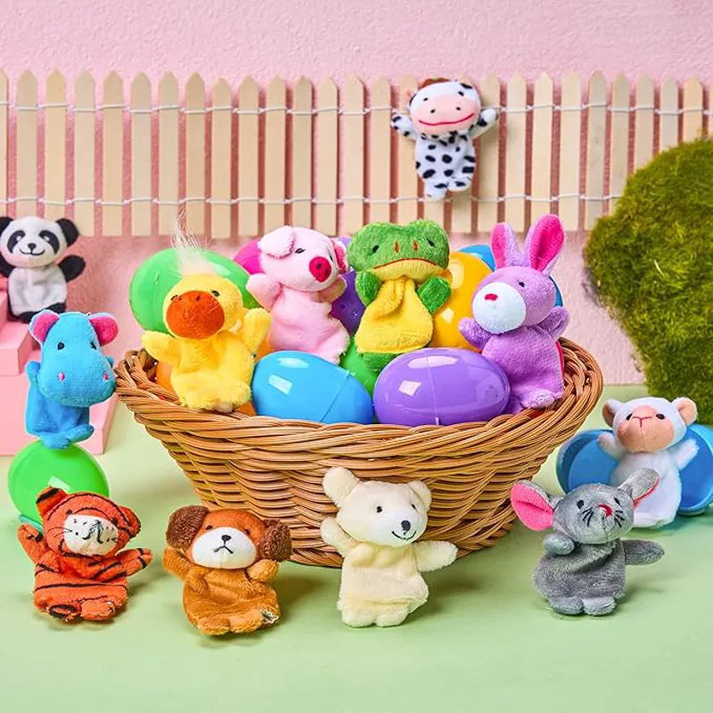 12 Prefilled Easter Eggs with Finger Puppets for Toddlers & Party