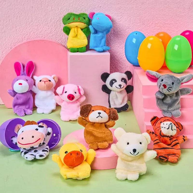12 Prefilled Easter Eggs with Finger Puppets for Toddlers & Party