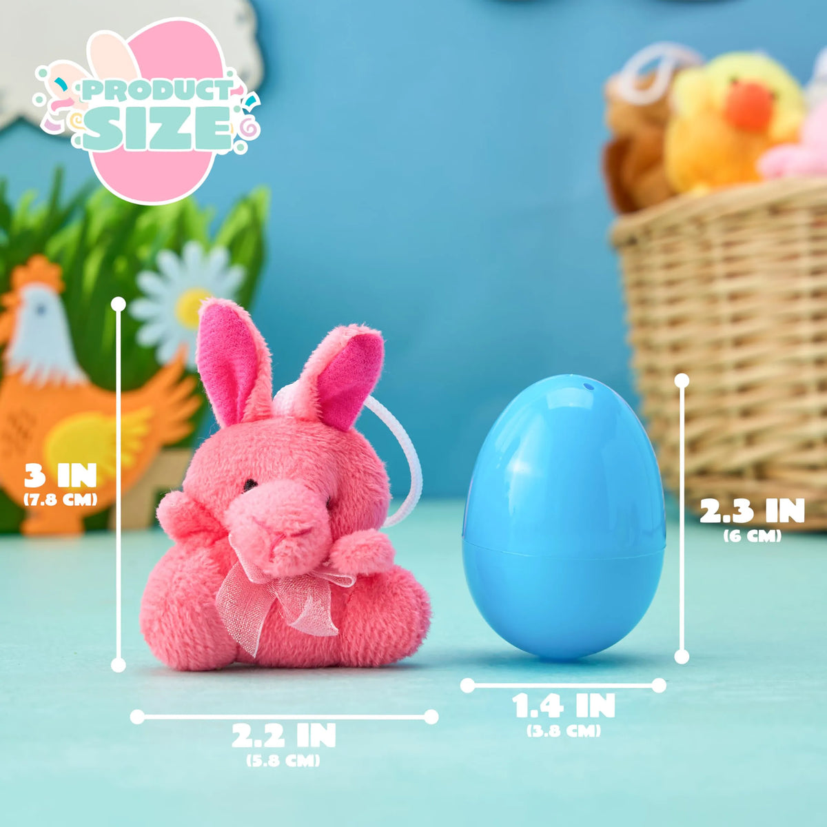 12 Prefilled Easter Eggs with Plush Toys for Egg Hunt, Party Favors & Classroom Prizes