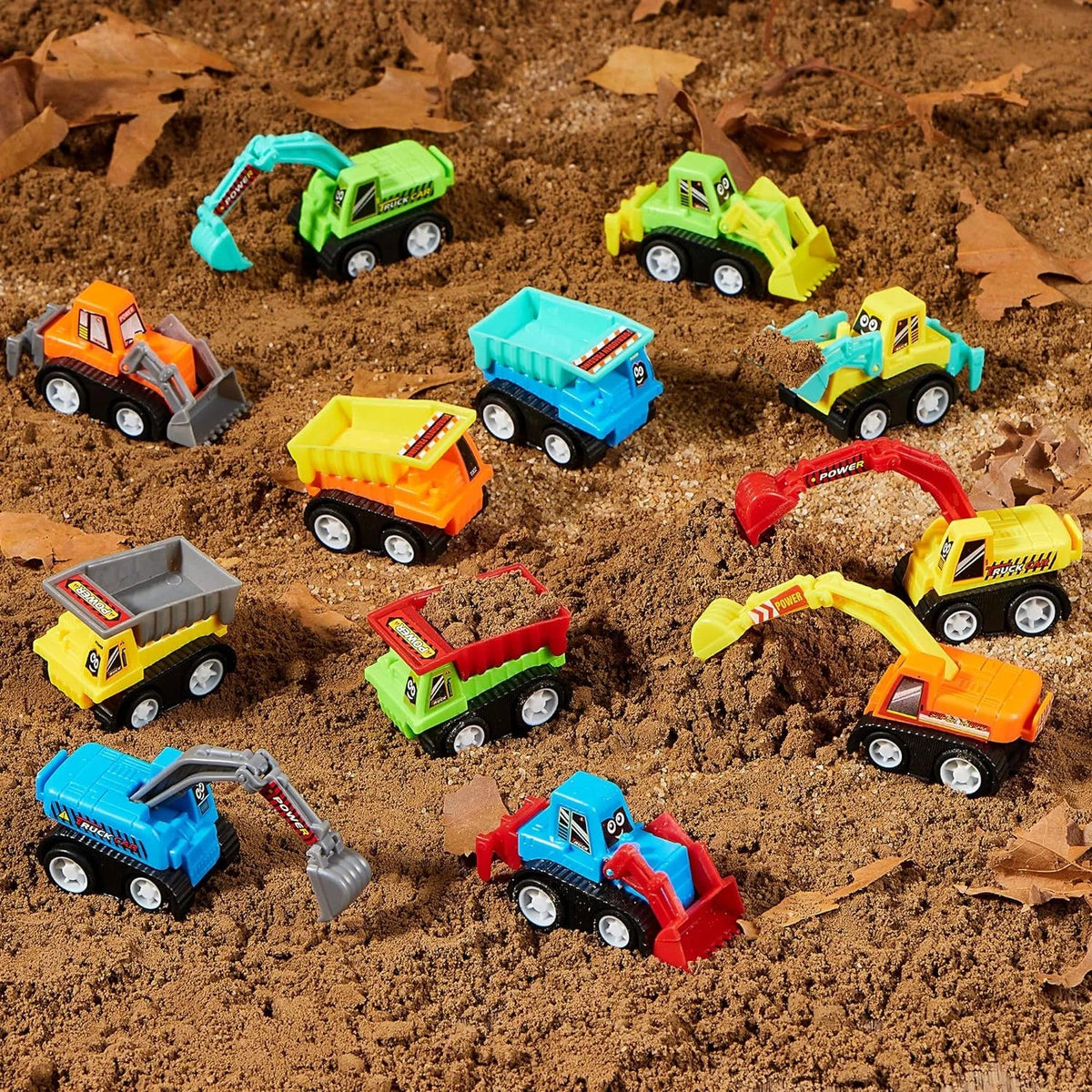 12-Pack Mini Construction Vehicle Set for Toddlers