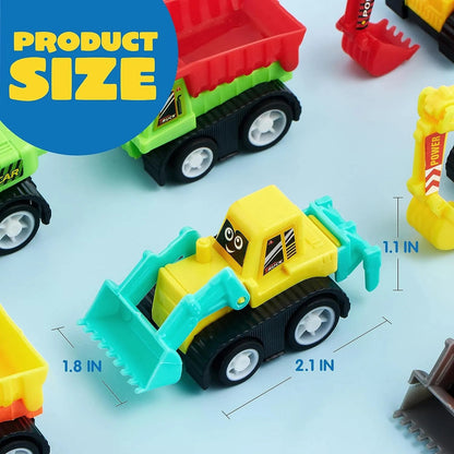 12-Pack Mini Construction Vehicle Set for Toddlers