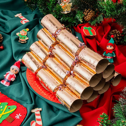 12-Piece Rose Gold Pattern Christmas Cracker Set