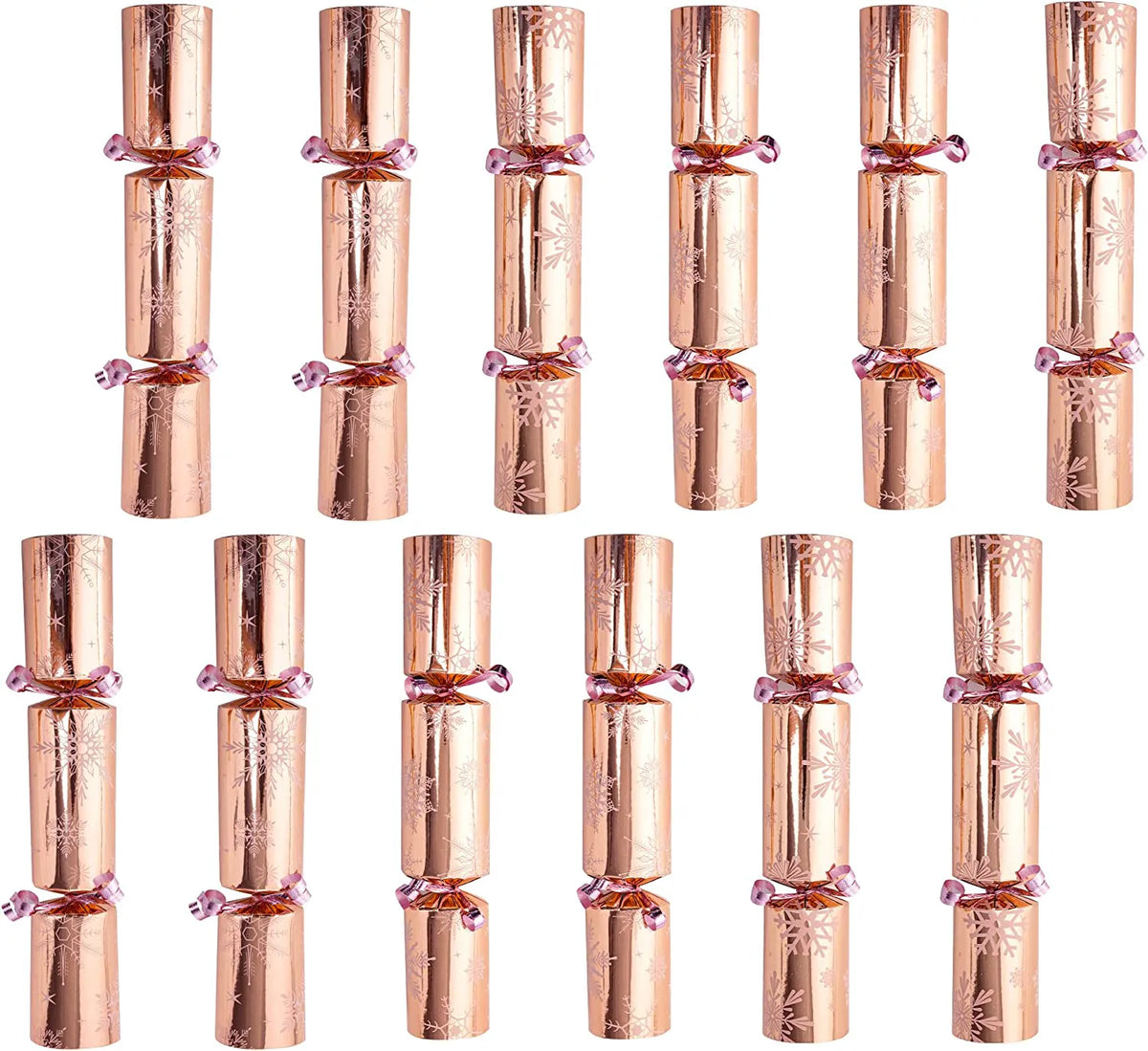 12-Piece Rose Gold Pattern Christmas Cracker Set