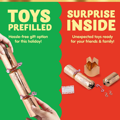 12-Piece Rose Gold Pattern Christmas Cracker Set