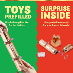 12-Piece Rose Gold Pattern Christmas Cracker Set