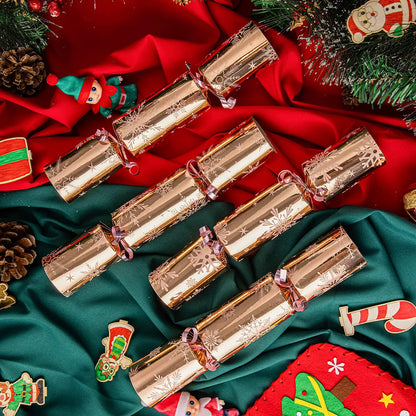 12-Piece Rose Gold Pattern Christmas Cracker Set