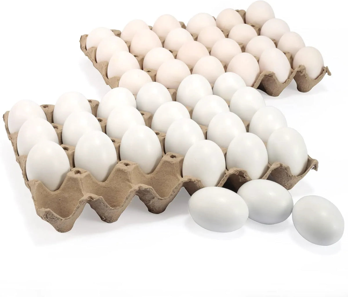 12 Unpainted White Wooden Easter Eggs for DIY Crafts and Party Favors