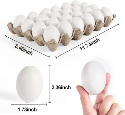 12 Unpainted White Wooden Easter Eggs for DIY Crafts and Party Favors