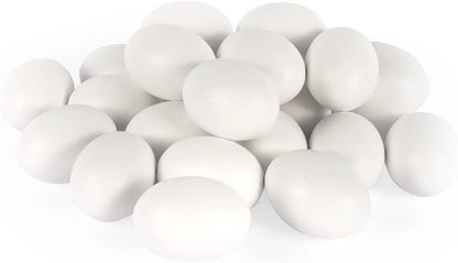 12 Unpainted White Wooden Easter Eggs for DIY Crafts and Party Favors