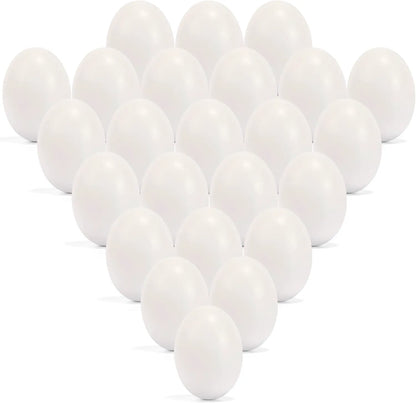 12 Unpainted White Wooden Easter Eggs for DIY Crafts and Party Favors