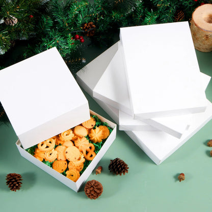 12 White Cardboard Christmas Gift Boxes with 6 Medium Shirt Boxes