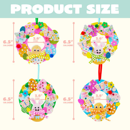 12 Sets Easter Wreath DIY Foam Craft Kit for Kids Party Activities