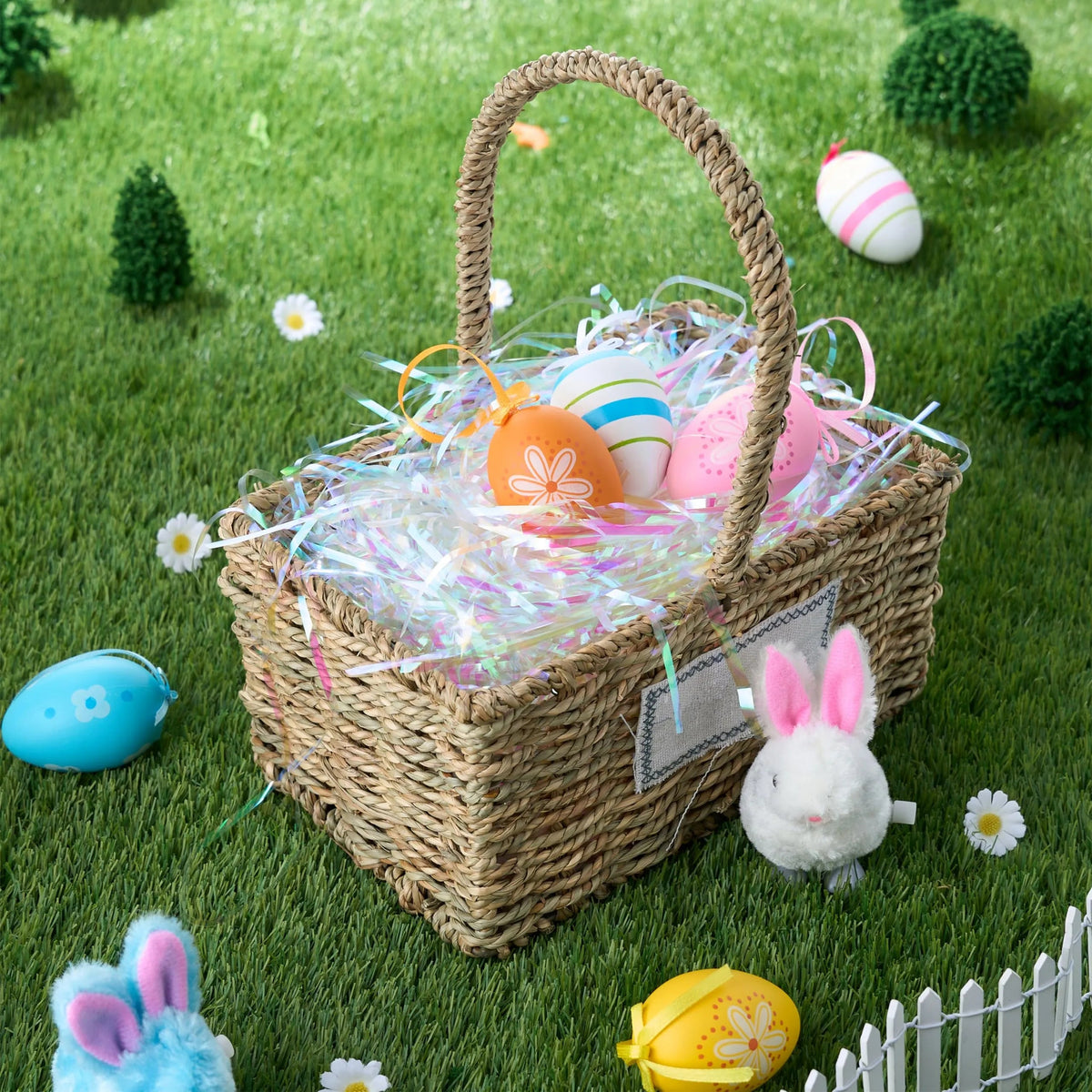 12oz (340g) Easter Iridescent Plastic Grass - Sparkly Shredded Paper for Easter Egg Hunt