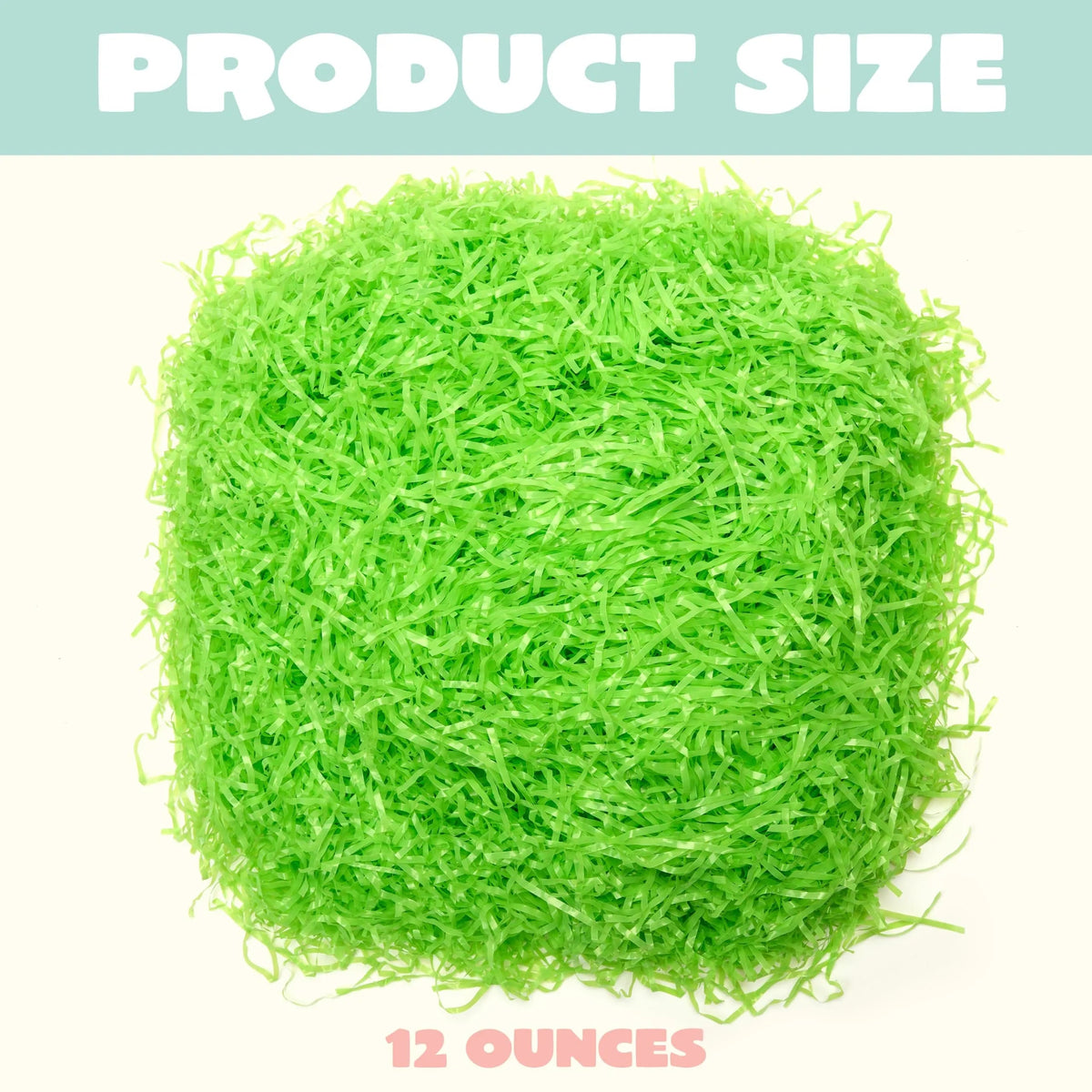 12oz (340g) Easter Light Green Plastic Fake Grass for Egg Hunt