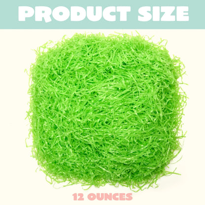 12oz (340g) Easter Light Green Plastic Fake Grass for Egg Hunt