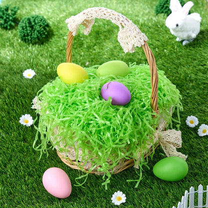 12oz (340g) Easter Light Green Plastic Fake Grass for Egg Hunt