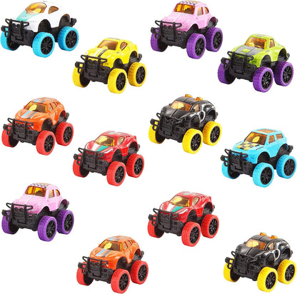 12-Pack 3.8-Inch Monster Pullback Cars in Prefilled Easter Eggs