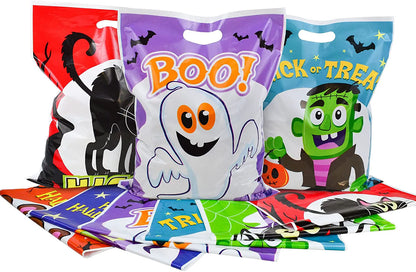 72 Pcs Halloween Plastic Goodie Bags, 6 Characters