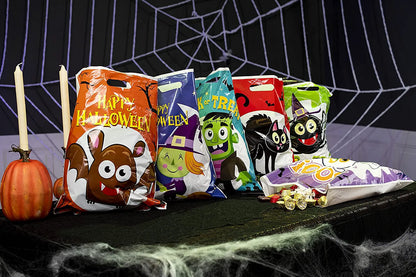 72 Pcs Halloween Plastic Goodie Bags, 6 Characters