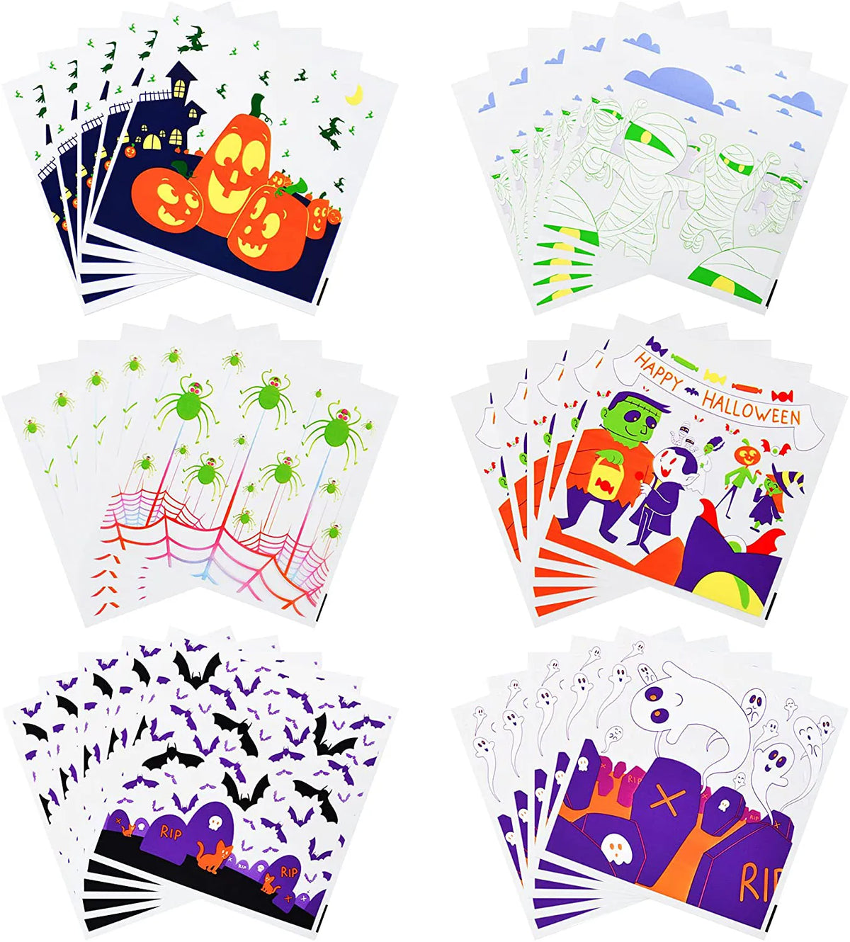Halloween Clear Self-Adhesive Candy Bags (150-Pack)