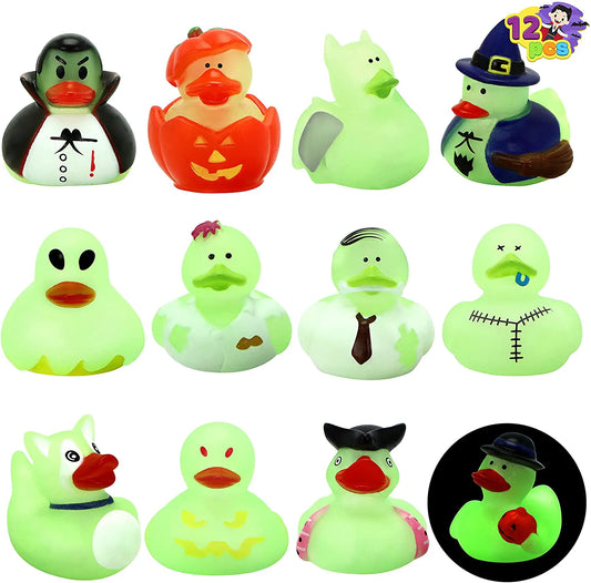 12 Glow-in-the-Dark Halloween Duckies for Fun Bath Time