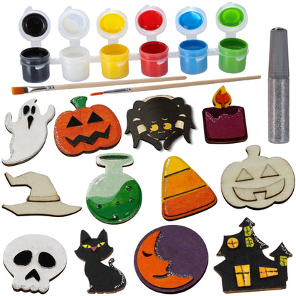 12 Pcs Halloween Wooden Magnets