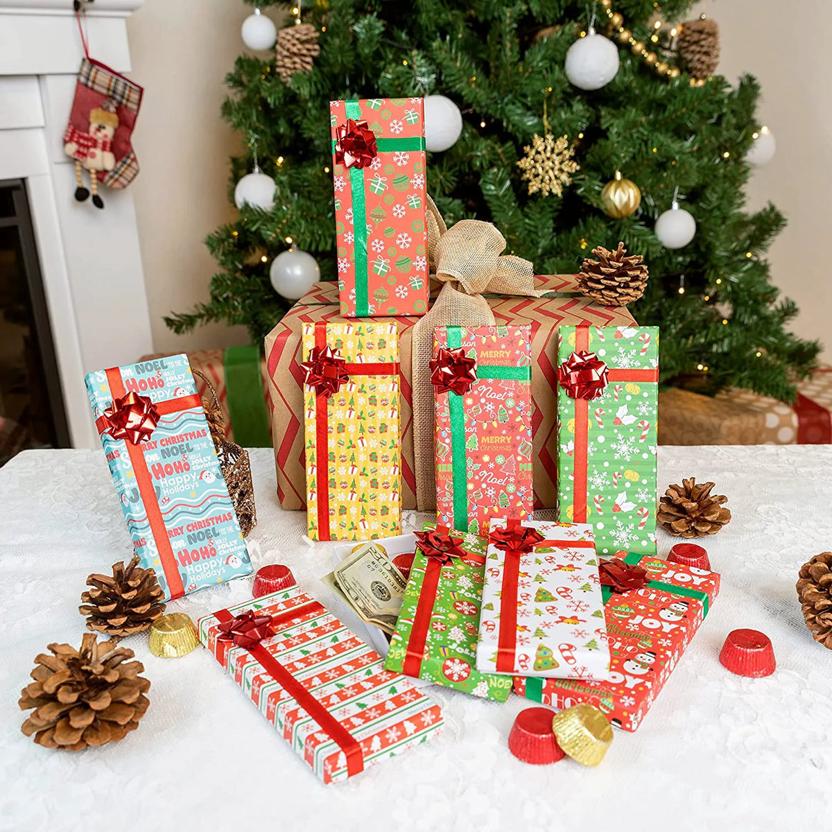 Rectangular Christmas Gift Box, Set of 9