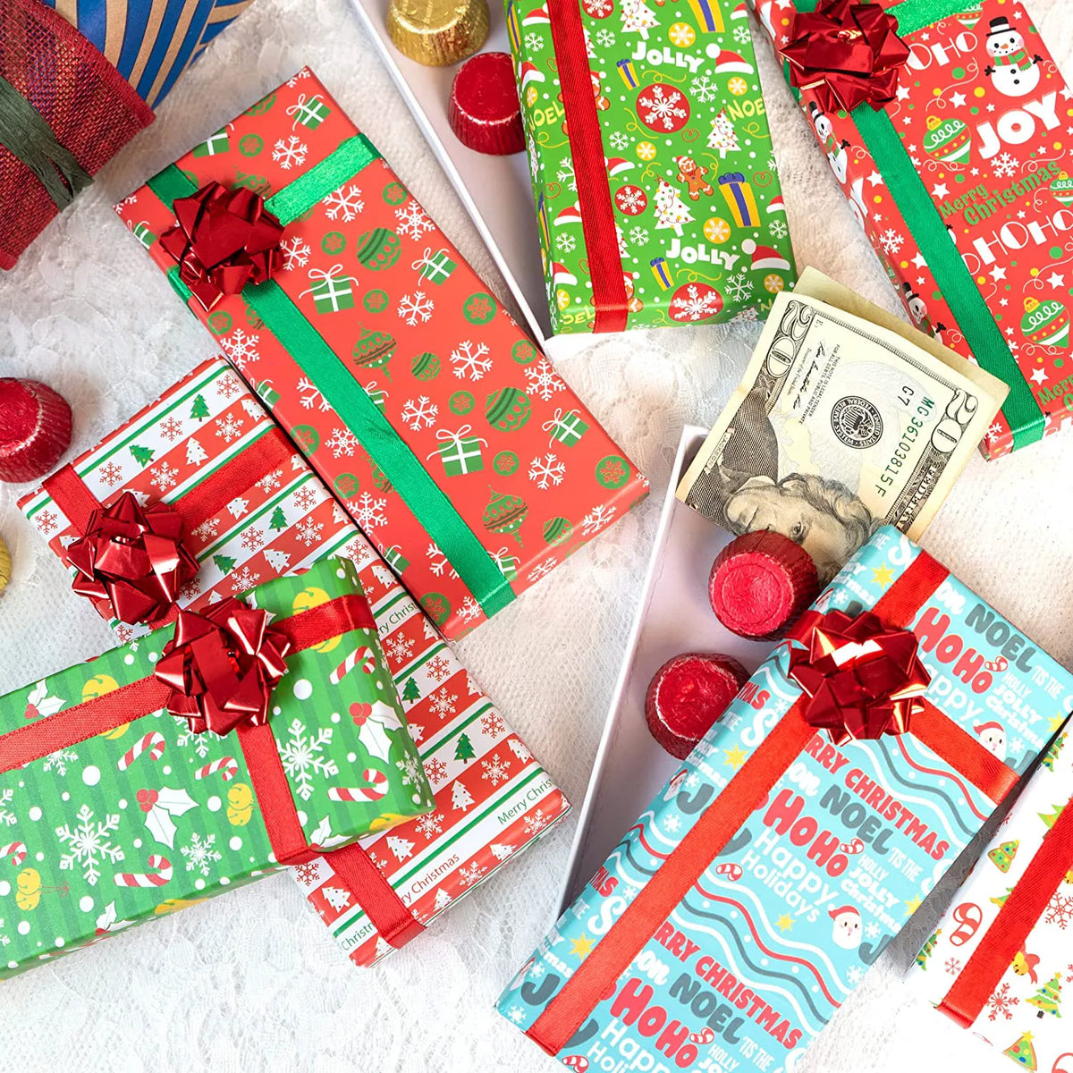 Rectangular Christmas Gift Box, Set of 9