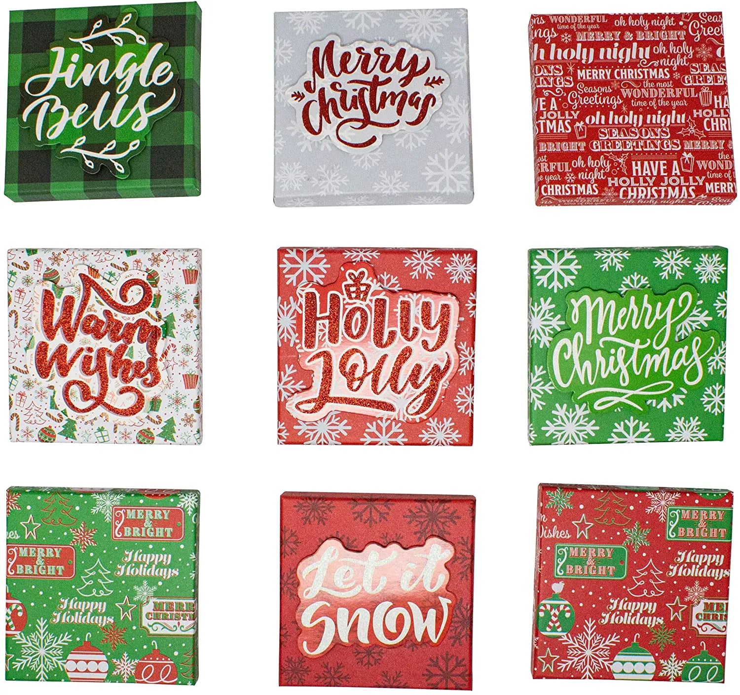 9-Piece Four-Sided Christmas Gift Box Set
