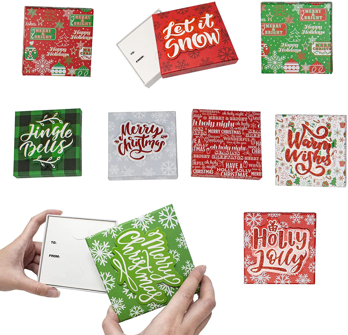 9-Piece Four-Sided Christmas Gift Box Set
