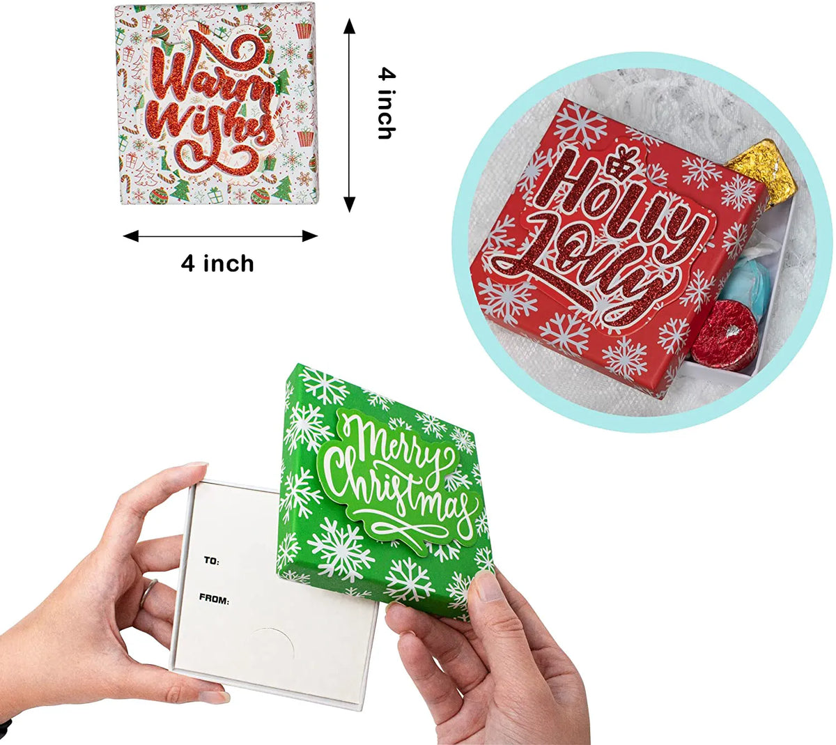 9-Piece Four-Sided Christmas Gift Box Set
