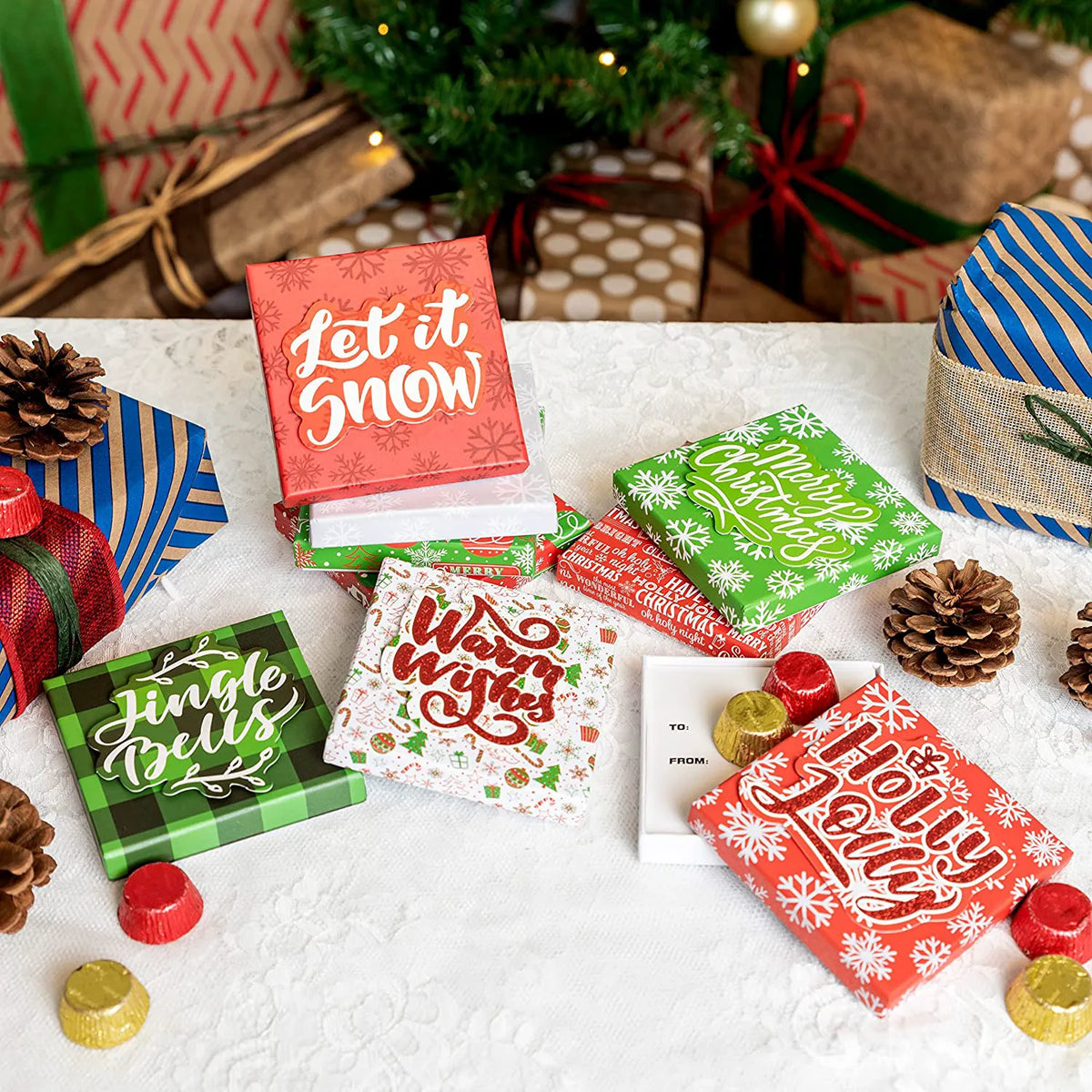 9-Piece Four-Sided Christmas Gift Box Set