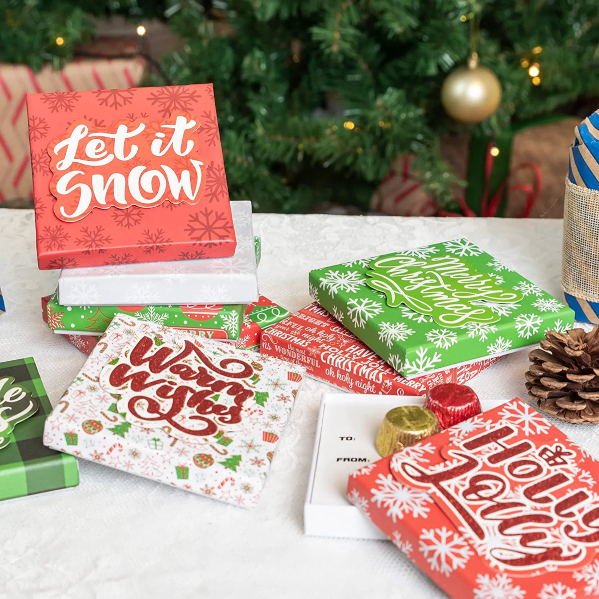 9-Piece Four-Sided Christmas Gift Box Set
