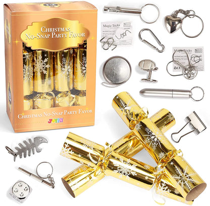 Gold Snowflake Christmas Party Table Favors, 12 Pack