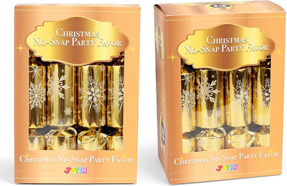 Gold Snowflake Christmas Party Table Favors, 12 Pack