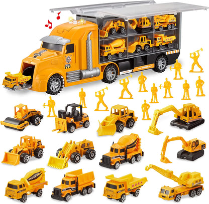 25-in-1 Die-Cast Construction Truck Toy Set
