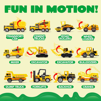 25-in-1 Die-Cast Construction Truck Toy Set