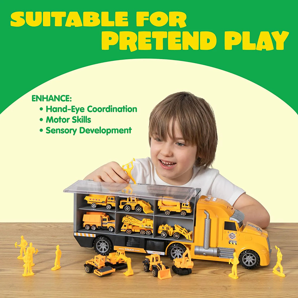 25-in-1 Die-Cast Construction Truck Toy Set