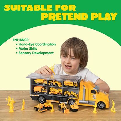 25-in-1 Die-Cast Construction Truck Toy Set