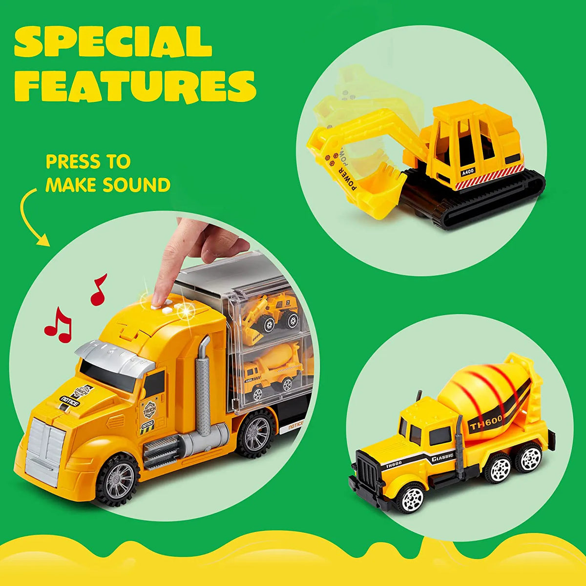 25-in-1 Die-Cast Construction Truck Toy Set