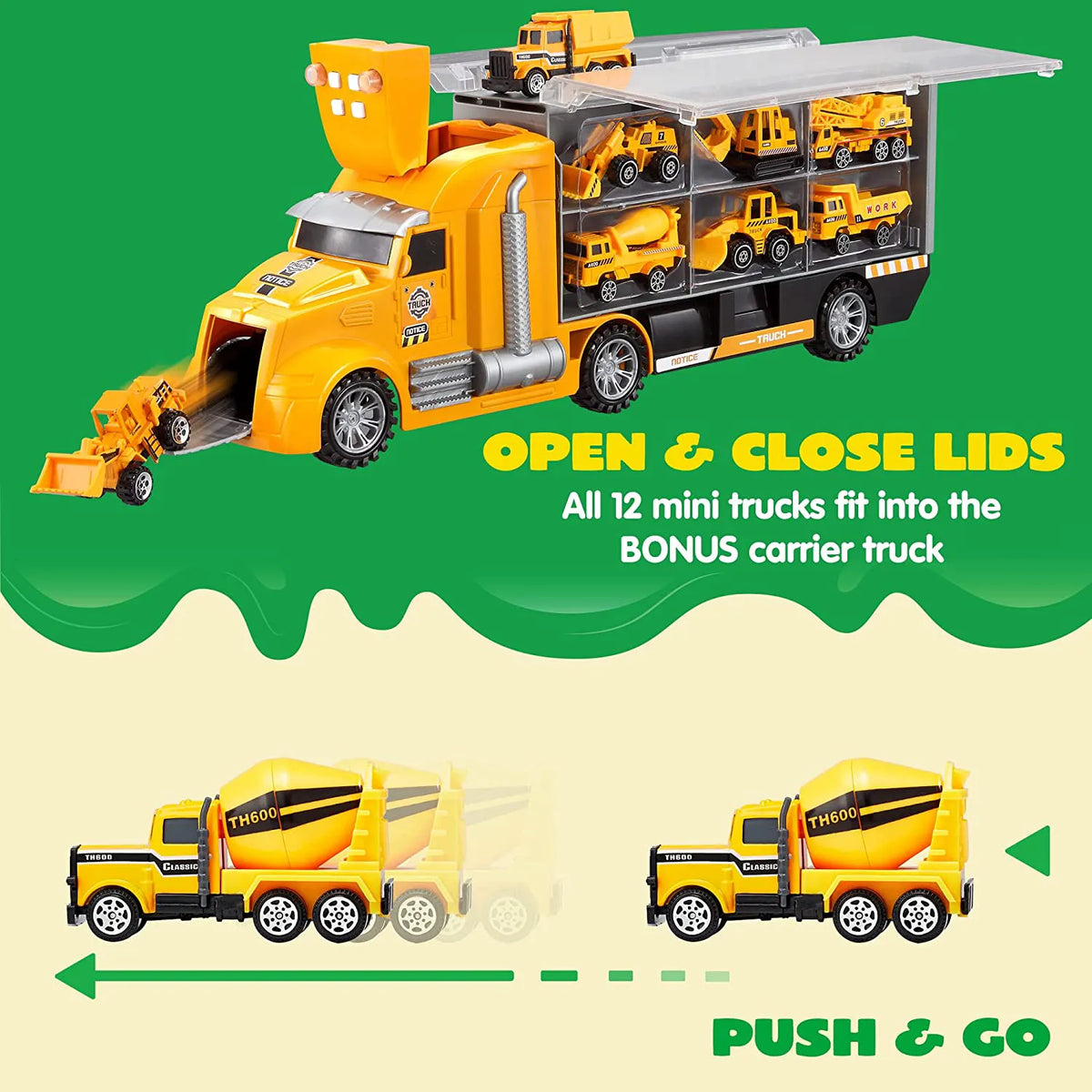 25-in-1 Die-Cast Construction Truck Toy Set