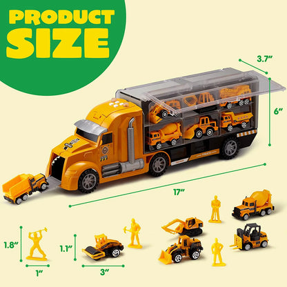25-in-1 Die-Cast Construction Truck Toy Set