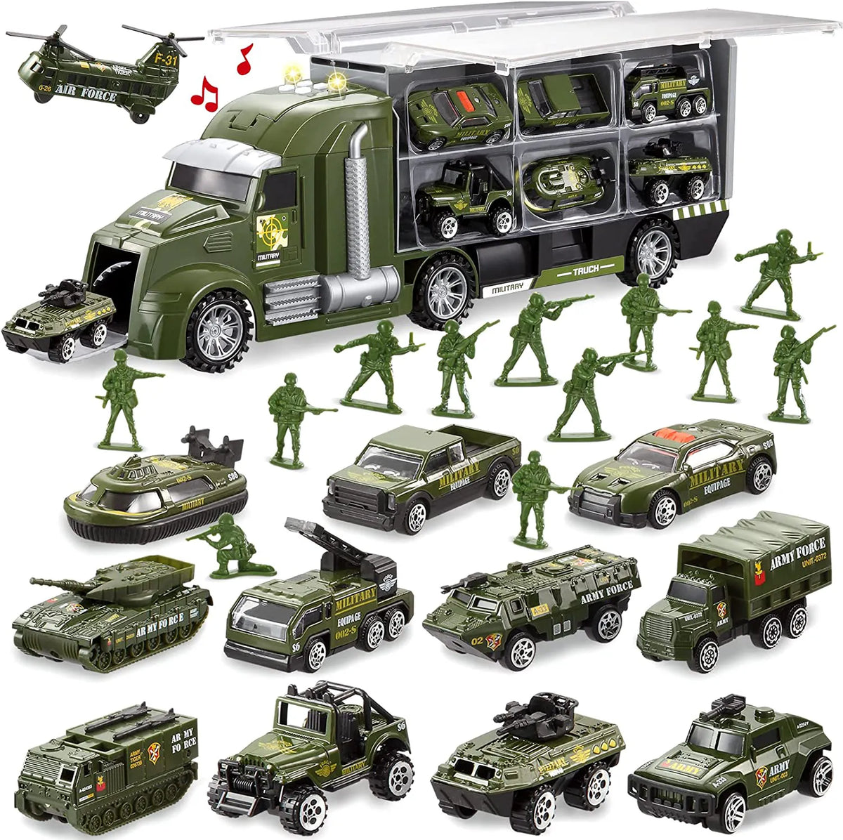 25-in-1 Die-Cast Military Toy Set